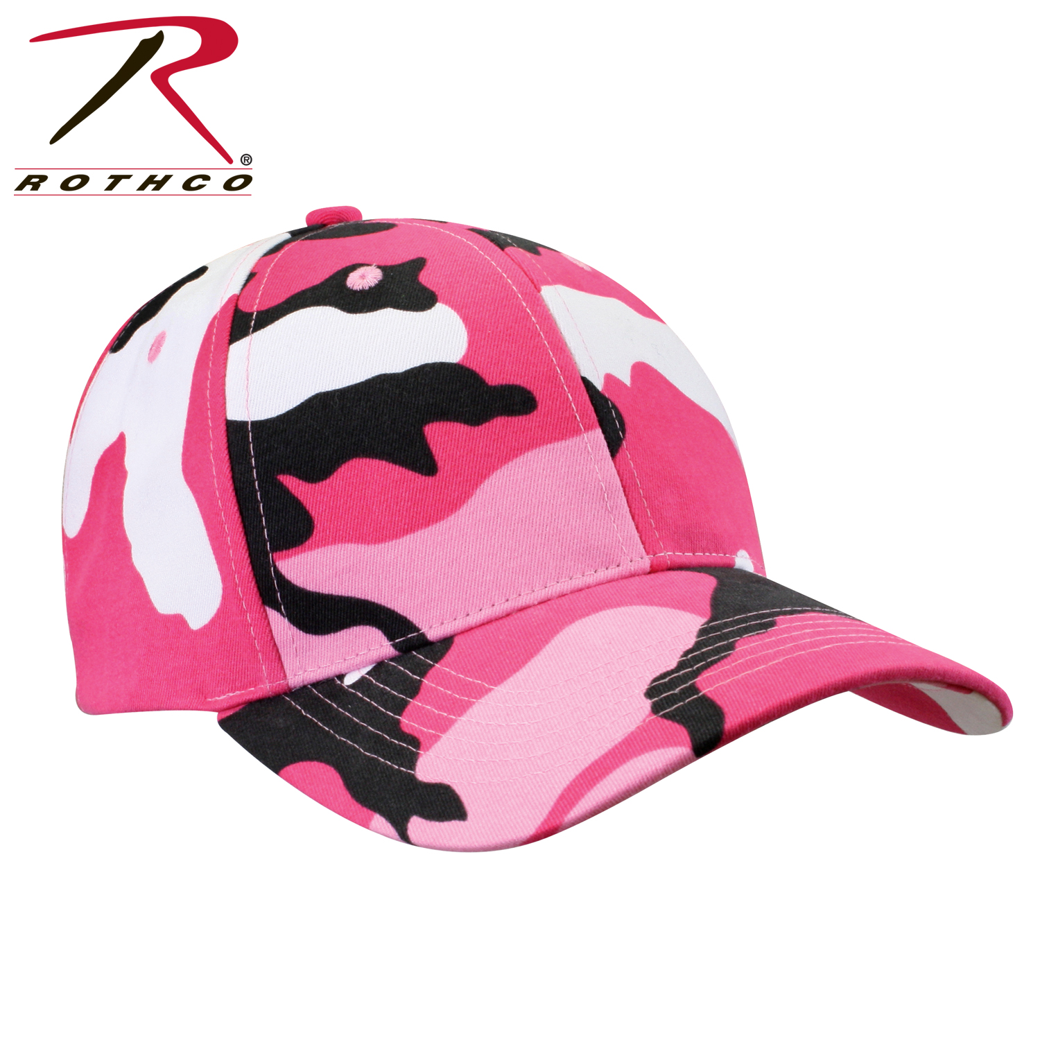 Ball Cap-Women's Pink Camo Adjustable Low Profile